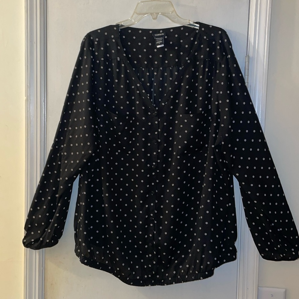 Torrid polka dot blouse size 3 - Picture 1 of 4